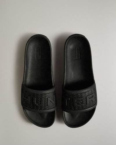 Hunter BLOOM™ Slides Badelatschen Damen Schwarz Deutschland | 2913LKH