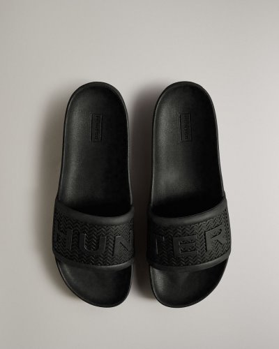 Hunter BLOOM™ Slides Badelatschen Herren Schwarz Deutschland | B9I6QGW