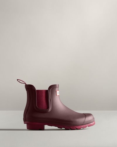 Hunter Original Chelsea Boot Stiefeletten Damen Braun Bordeaux Deutschland | TVQTX04